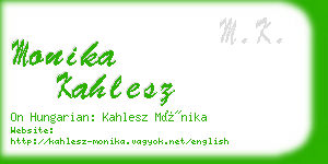 monika kahlesz business card